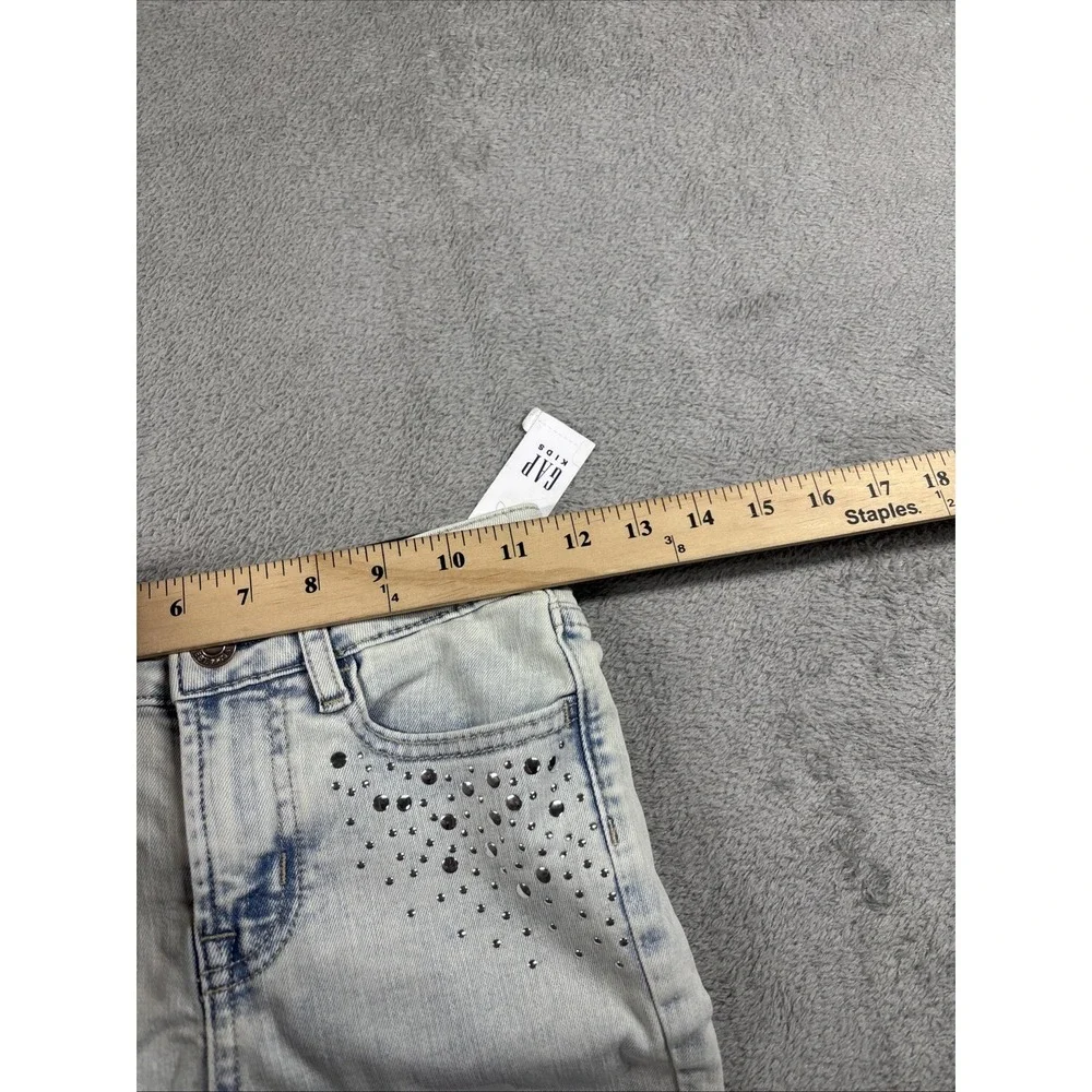 GAP Denim Girls' 70's Flare Stretch Adjustable Waist Studded Jeans Light 8‎ NWT